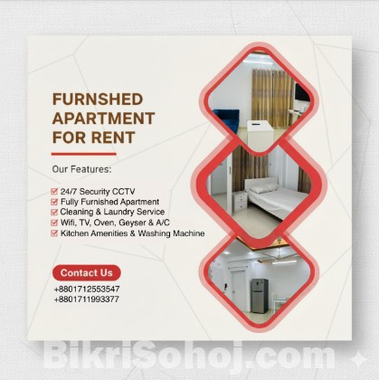 3BHK Furnished Services Apartment for Rent in Bashundhara R/